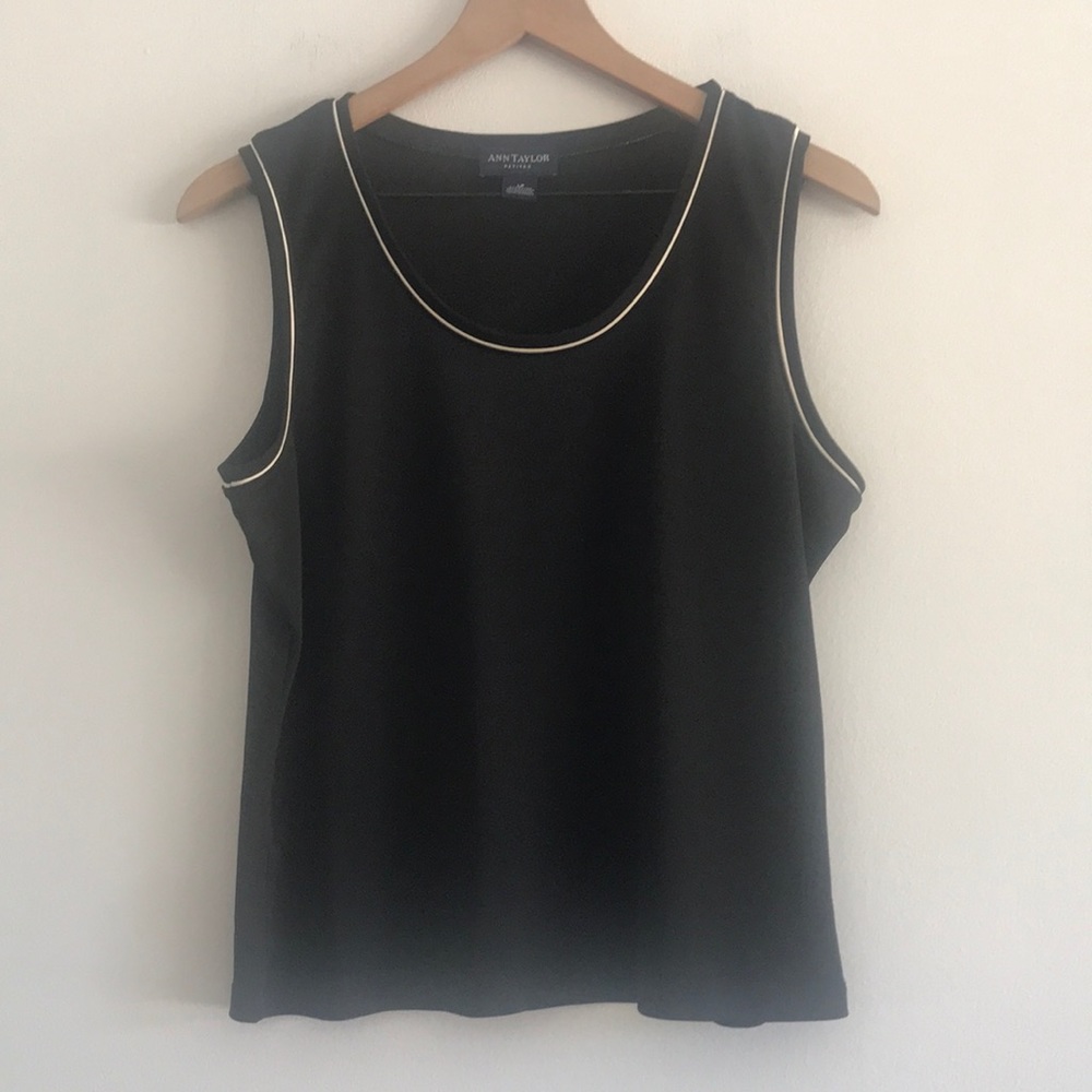 Ann Taylor Sleeveless Black Blouse Size LP